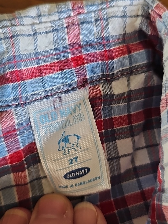 Plaid Gingham Button Down Short Sleeve Toddler Boys 2T Baby 2 Pc Shirt Set Prep - Picture 4 of 5